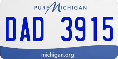 MI license plate DAD3915
