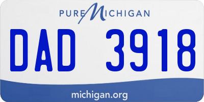 MI license plate DAD3918