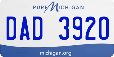 MI license plate DAD3920
