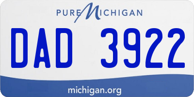 MI license plate DAD3922