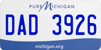 MI license plate DAD3926