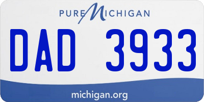 MI license plate DAD3933
