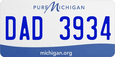 MI license plate DAD3934