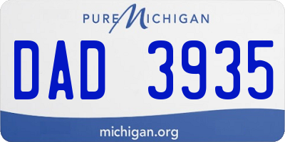 MI license plate DAD3935