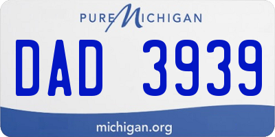 MI license plate DAD3939