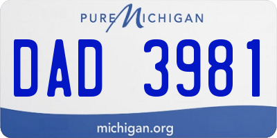 MI license plate DAD3981