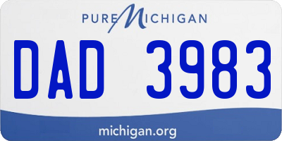 MI license plate DAD3983