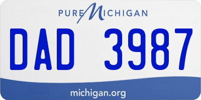 MI license plate DAD3987