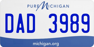 MI license plate DAD3989