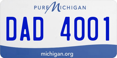 MI license plate DAD4001
