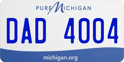 MI license plate DAD4004
