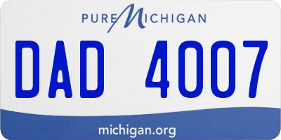 MI license plate DAD4007