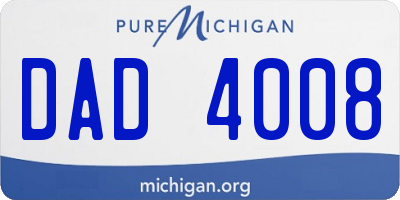 MI license plate DAD4008