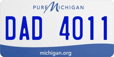 MI license plate DAD4011