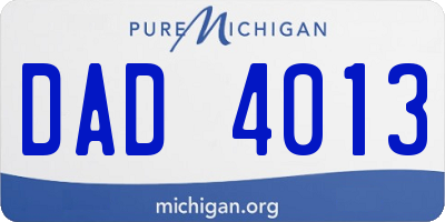 MI license plate DAD4013