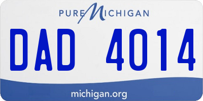 MI license plate DAD4014