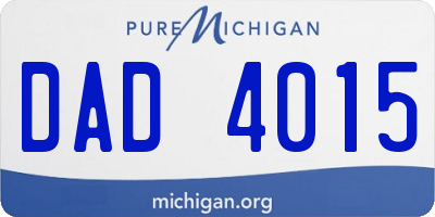 MI license plate DAD4015