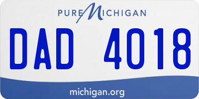 MI license plate DAD4018