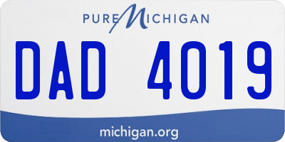 MI license plate DAD4019