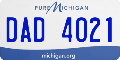 MI license plate DAD4021