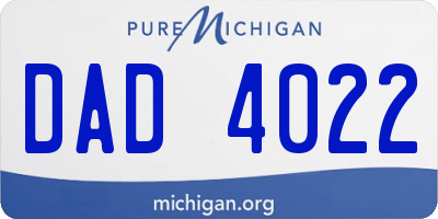 MI license plate DAD4022