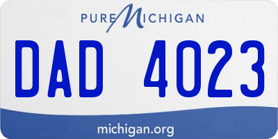 MI license plate DAD4023