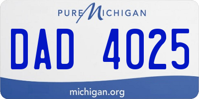 MI license plate DAD4025