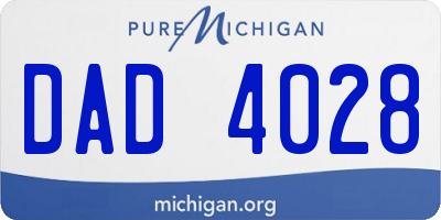 MI license plate DAD4028