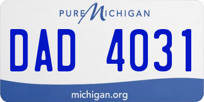 MI license plate DAD4031
