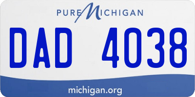 MI license plate DAD4038