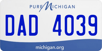 MI license plate DAD4039