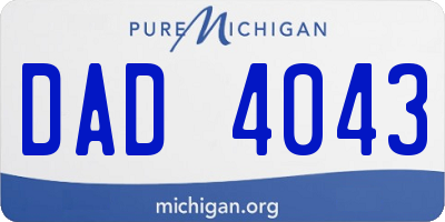 MI license plate DAD4043