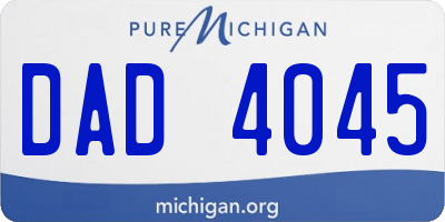MI license plate DAD4045