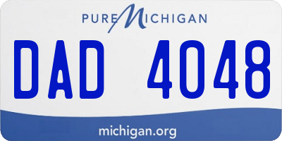 MI license plate DAD4048