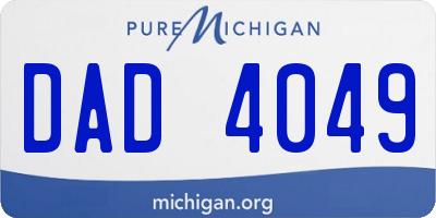 MI license plate DAD4049