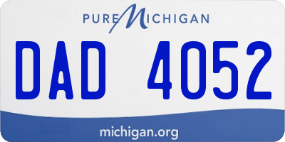 MI license plate DAD4052