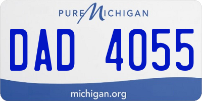 MI license plate DAD4055