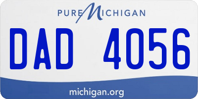 MI license plate DAD4056