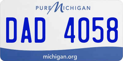 MI license plate DAD4058