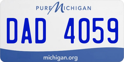 MI license plate DAD4059