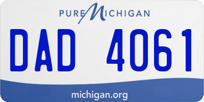 MI license plate DAD4061
