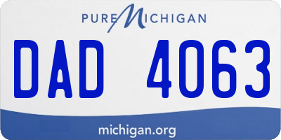 MI license plate DAD4063