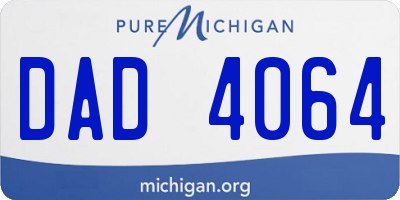 MI license plate DAD4064