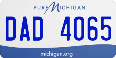 MI license plate DAD4065