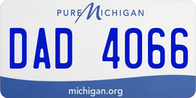 MI license plate DAD4066