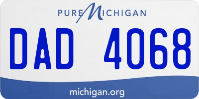 MI license plate DAD4068