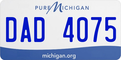 MI license plate DAD4075