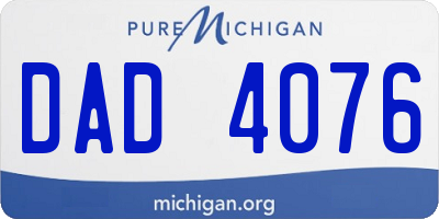 MI license plate DAD4076