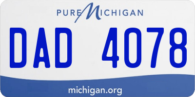 MI license plate DAD4078