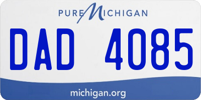 MI license plate DAD4085